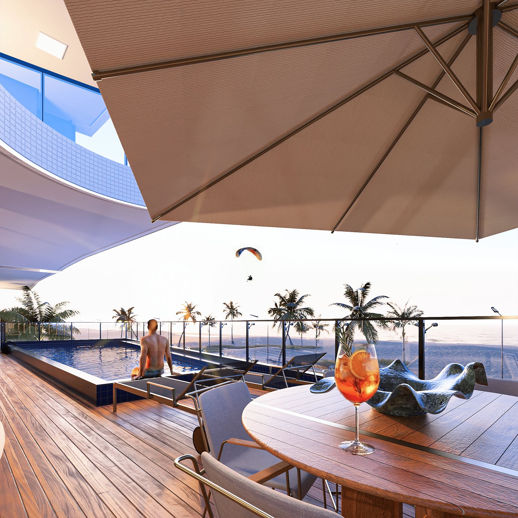 Piscina com espaço gourmet
